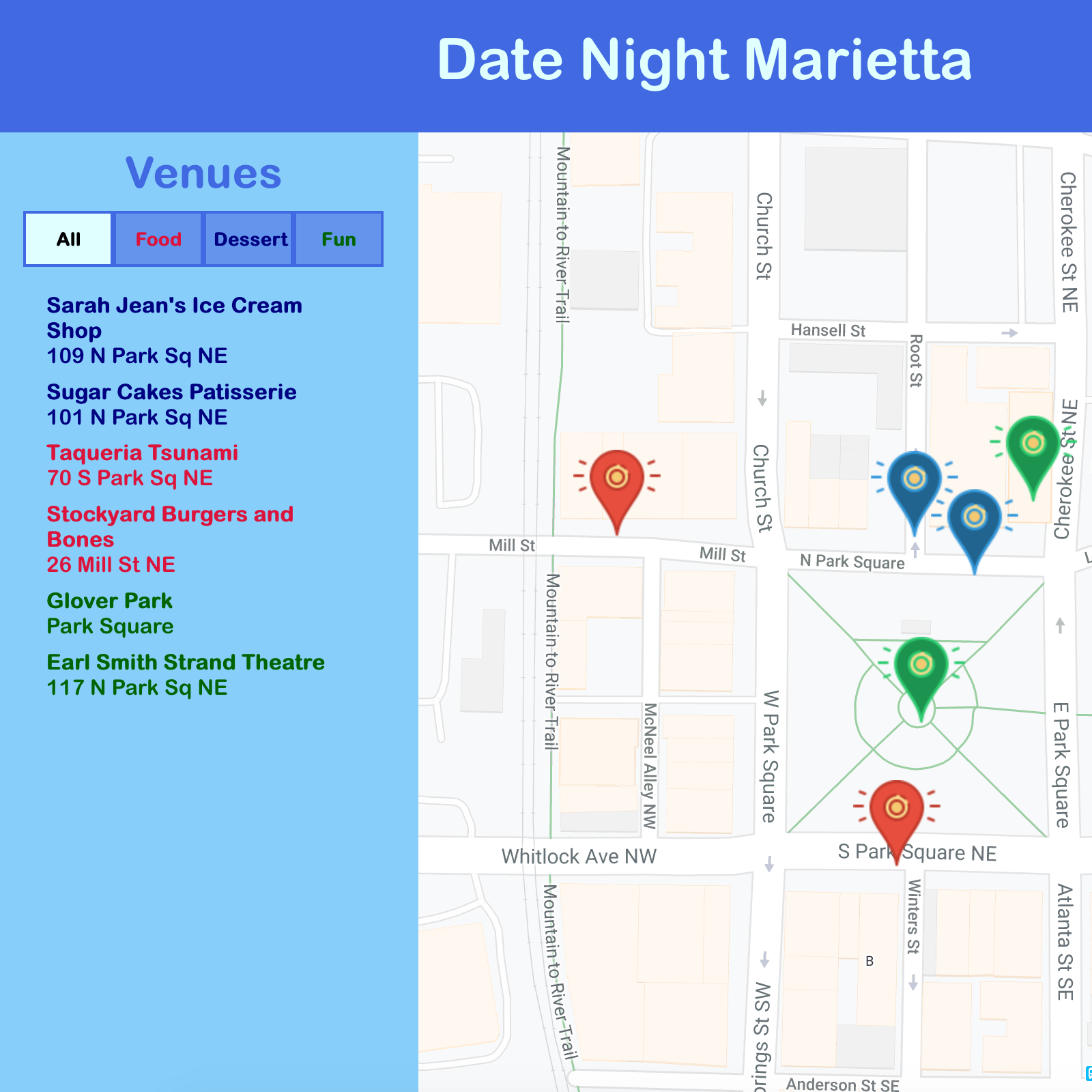 a map of Marietta, GA